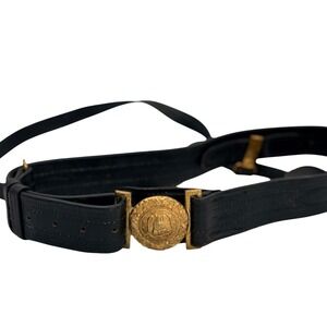 Vintage WW II Era US Naval Officer Leather Sword Belt Eagle Hilborn-Hamburger 34